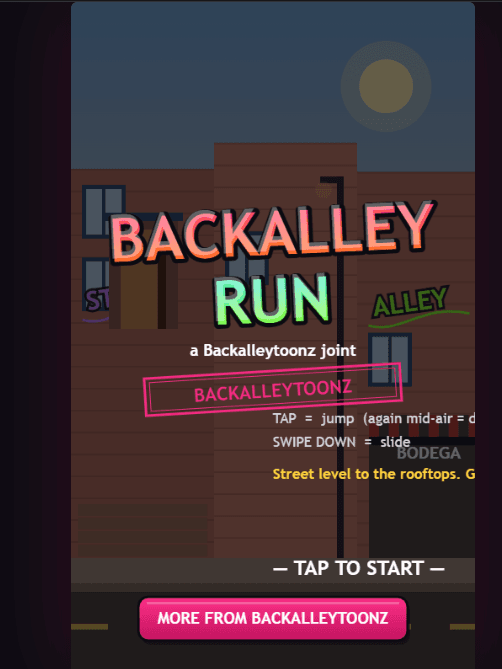 ENDLESS RUNNER TEST BACKALLEYRUN 대표 이미지