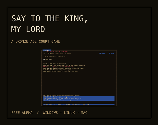 SAY TO THE KING, MY LORD cover
