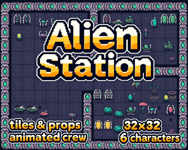 Alien Station — 32×32 Pixel Art Pack 대표 이미지