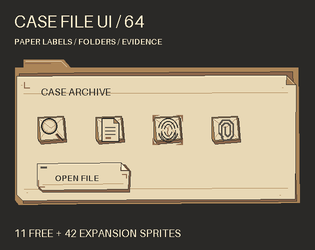Case file UI / 64 — Investigation archive kit 대표 이미지
