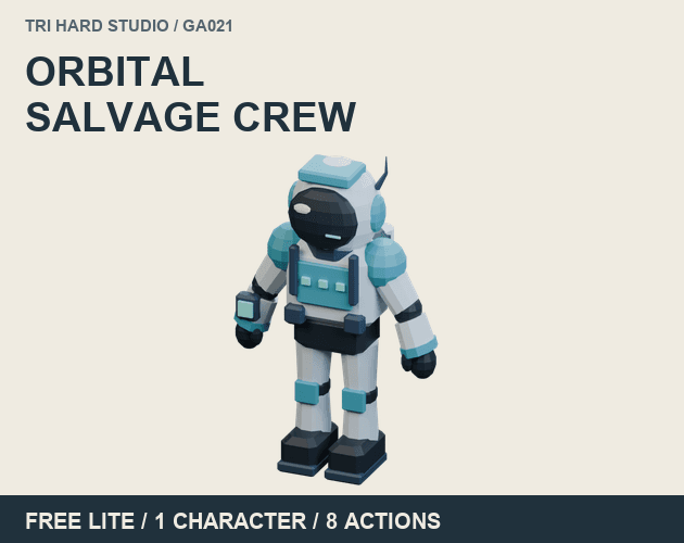 FREE Orbital Salvage Crew Lite - Pilot | 8 Animations - GA021のメイン画像